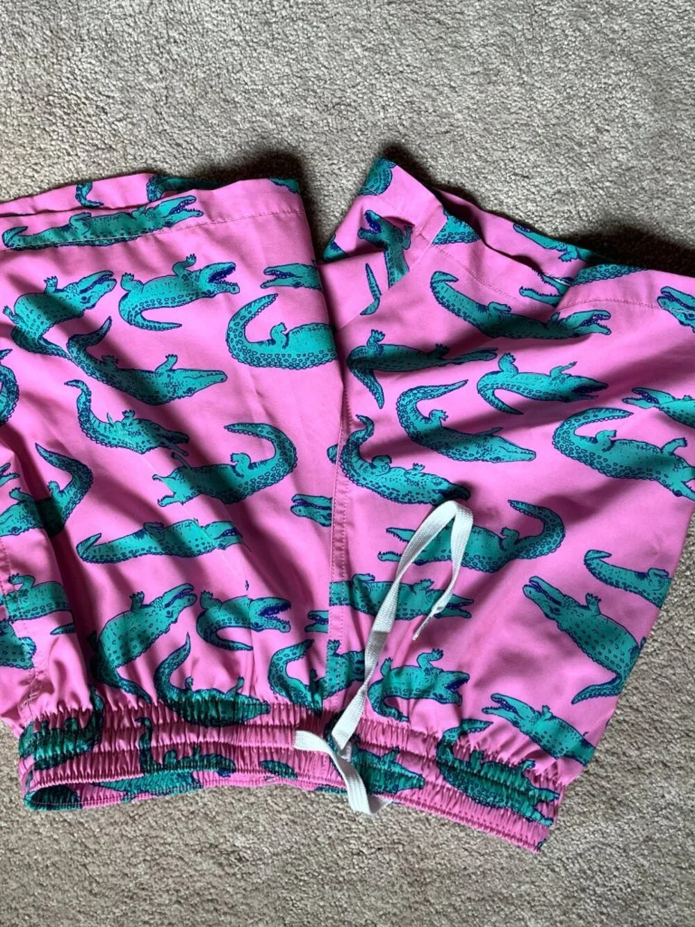 Swinsuit‎ - Chubbies Pink Green Alligator Lined Swim Trunks Men Small 5.5
